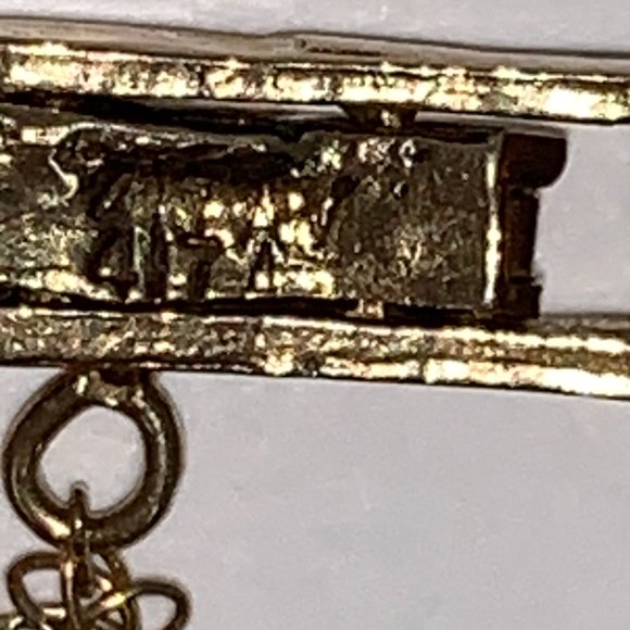 8" 10 Kt Gold Nugget Bracelet w/chain catch - Picture 10 of 10